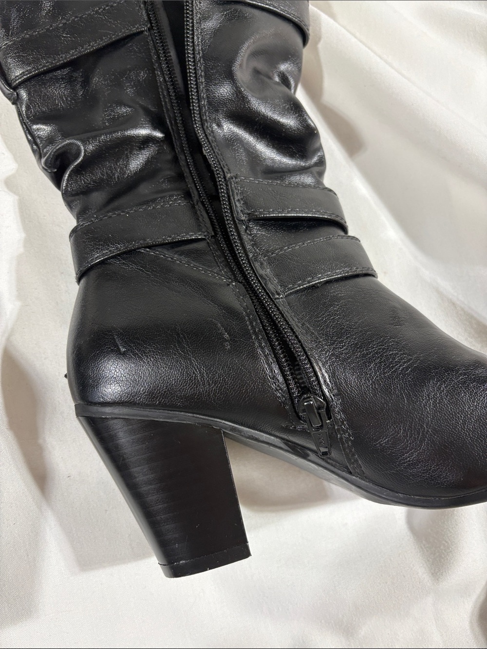 Kohl's Black Slouchy Mid-Calf Heeled Boots - Picture 11 of 11